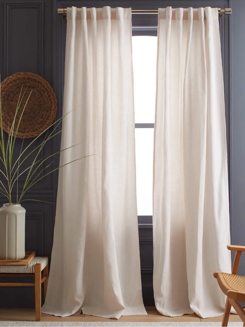NWOT Linen Curtain Single Panel in Blush - Retail 92